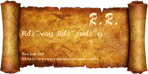 Révay Rézmán névjegykártya